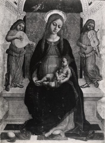 A. C. Cooper — Bevilacqua Giovanni Ambrogio - sec. XV/ XVI - Madonna con Bambino in trono e angeli musicanti — insieme